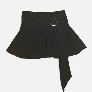 Y2k Mini Skirt - asymmetric & metal accent